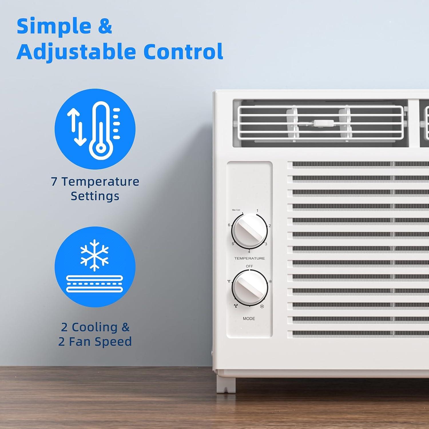 imageAntarctic Star 10000 BTU UShaped Window Air Conditioner Unit Cools up to 450 SqFt with 6 Modes 24H Timer Ultra Quiet Window AC Units with Full Window View Energy Saving Easy to Install White5 000 BTU