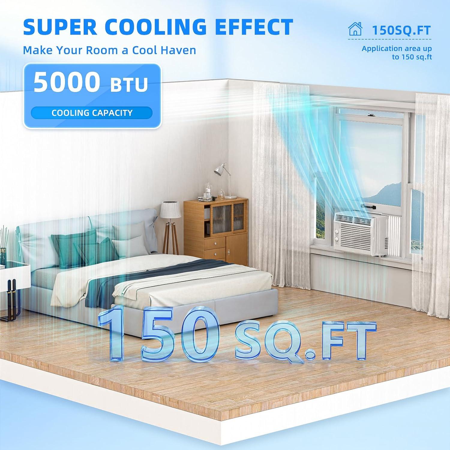 imageAntarctic Star 10000 BTU UShaped Window Air Conditioner Unit Cools up to 450 SqFt with 6 Modes 24H Timer Ultra Quiet Window AC Units with Full Window View Energy Saving Easy to Install White5 000 BTU