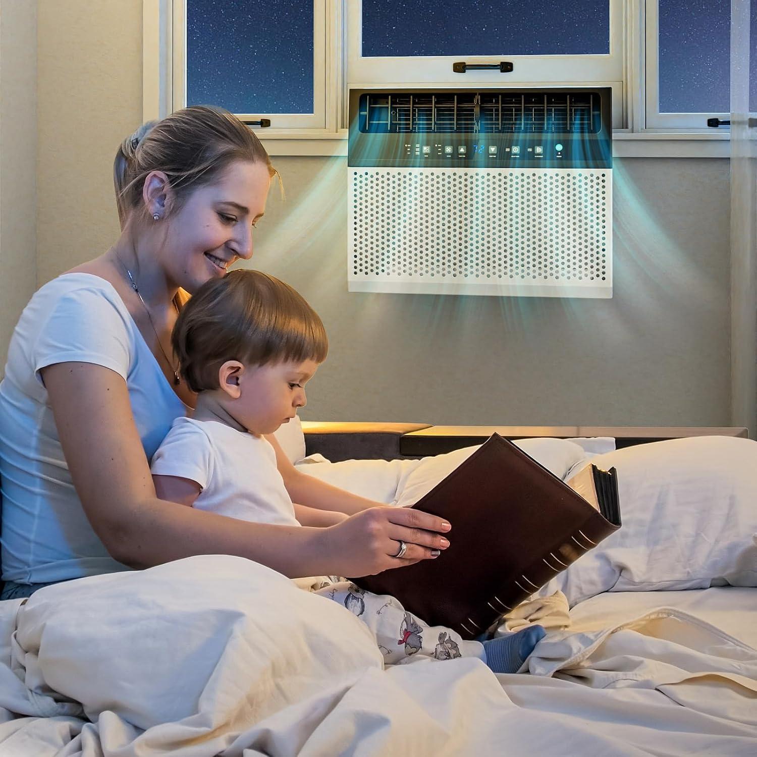 imageAntarctic Star 10000 BTU UShaped Window Air Conditioner Unit Cools up to 450 SqFt with 6 Modes 24H Timer Ultra Quiet Window AC Units with Full Window View Energy Saving Easy to Install White10 000 BTU