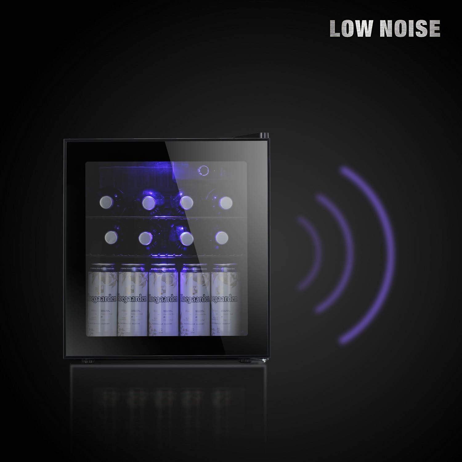 imageAntarctic Star 16cuft Wine CoolerCabinet Beverage Refigerator Small Wine Cellar Soda Beer Counter Top Bar Fridge Quiet Operation Compressor Freestanding Door Black Glass