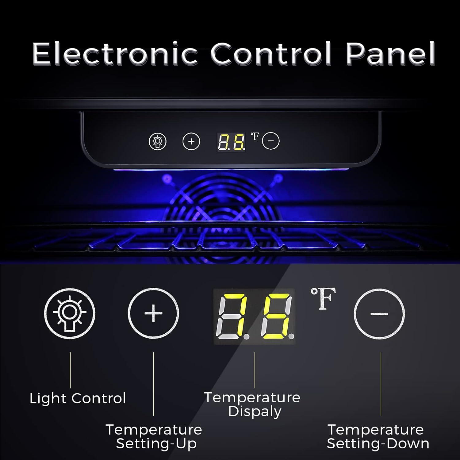 imageAntarctic Star 29 CuFt Beverage Refrigerator115 Can Beer Soda Wine Cooler Low Noise Transparent Glass Door Stainless Steel LED Light Safety Lock for Home and Bar 15 Inch51 CuFt