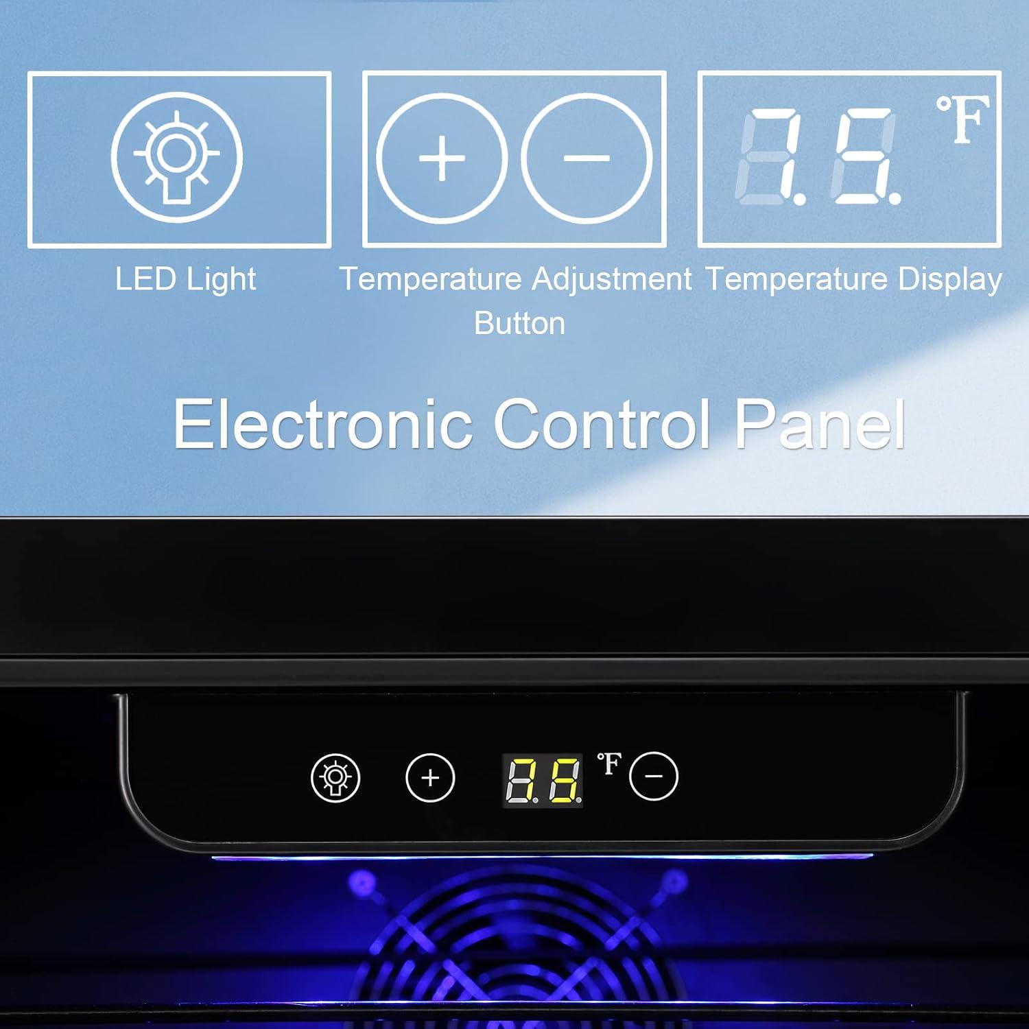 imageAntarctic Star 51 CuFt Beverage Refrigerator166 Can Wine CoolerLow NoiseTransparent Glass Door Efficient Cooling System with Safety Lock for Home Bar Office 24 Inch Stainless Steel Silver