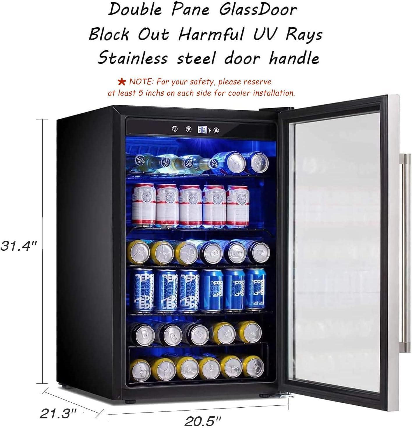 imageAntarctic Star Beverage Refrigerator Cooler  145 Can Mini Fridge Glass Door for Soda Beer or Wine Small Drink Dispenser Clear Front for Home Office or Bar Silver44cuft