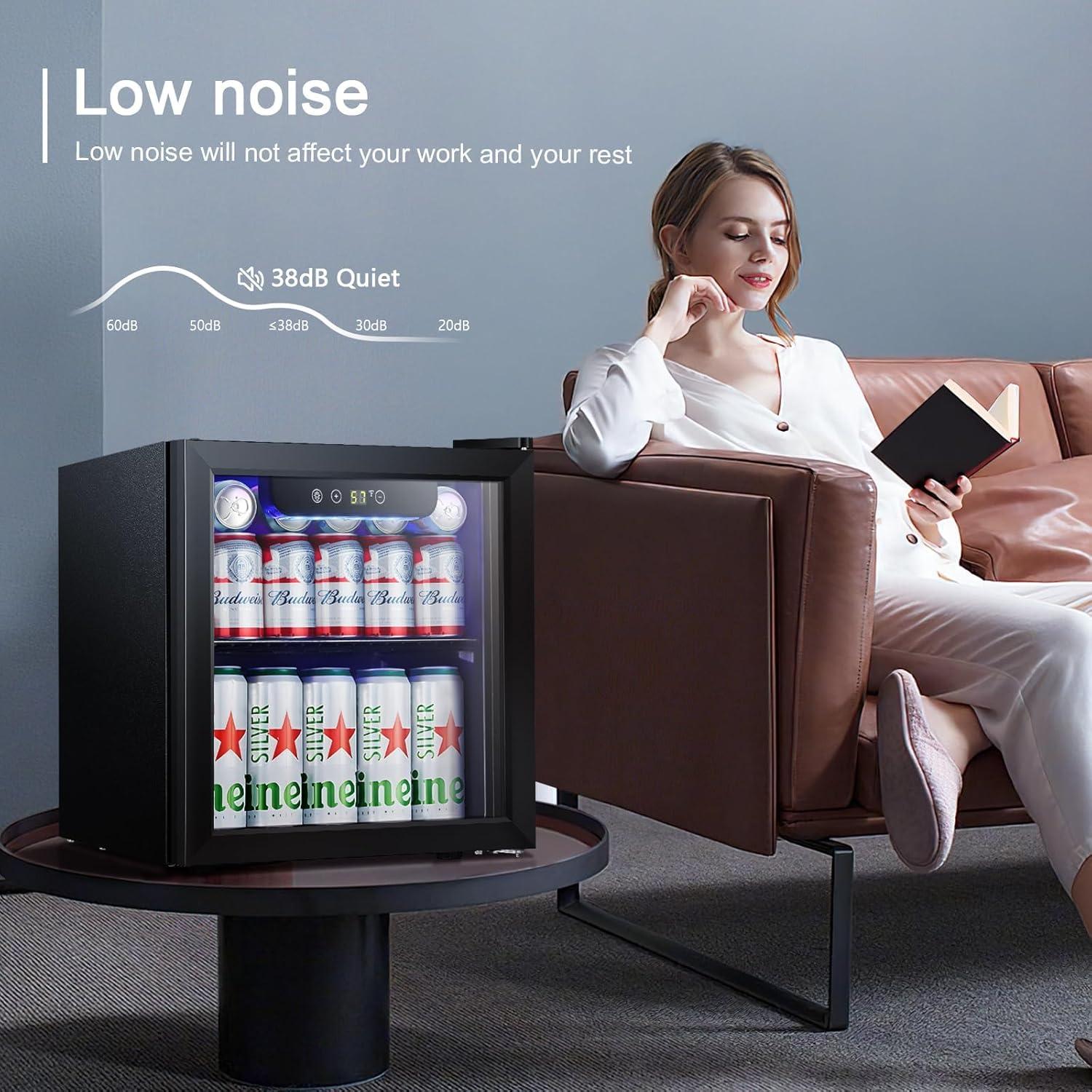 imageAntarctic Star Beverage Refrigerator Cooler 120 Can Glass Door Mini Fridge for Soda Cola Beer or Wine Constant Glass Door Small Drink Dispenser Clear Front Door for Home Bar 32cuftBlack