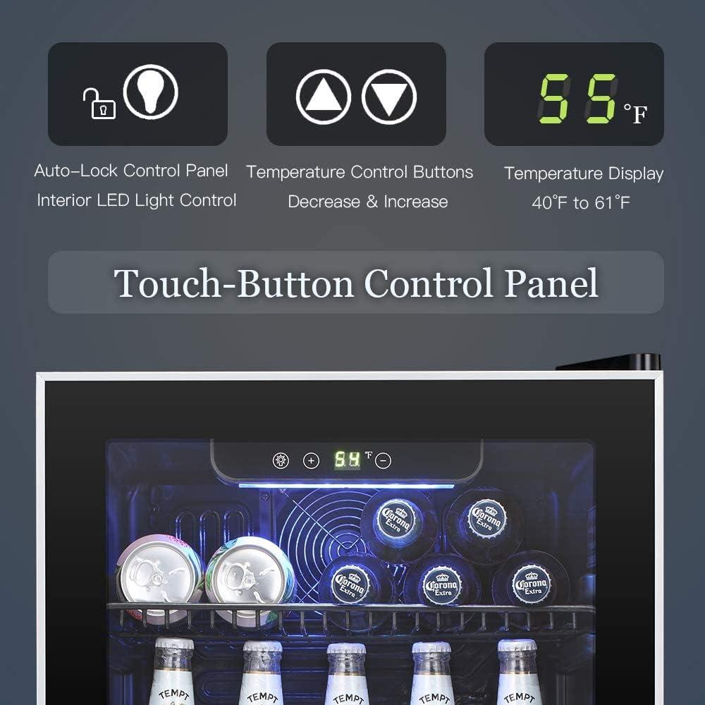 imageAntarctic Star Beverage Refrigerator Cooler 120 Can Glass Door Mini Fridge for Soda Cola Beer or Wine Constant Glass Door Small Drink Dispenser Clear Front Door for Home Bar 32cuftBlack