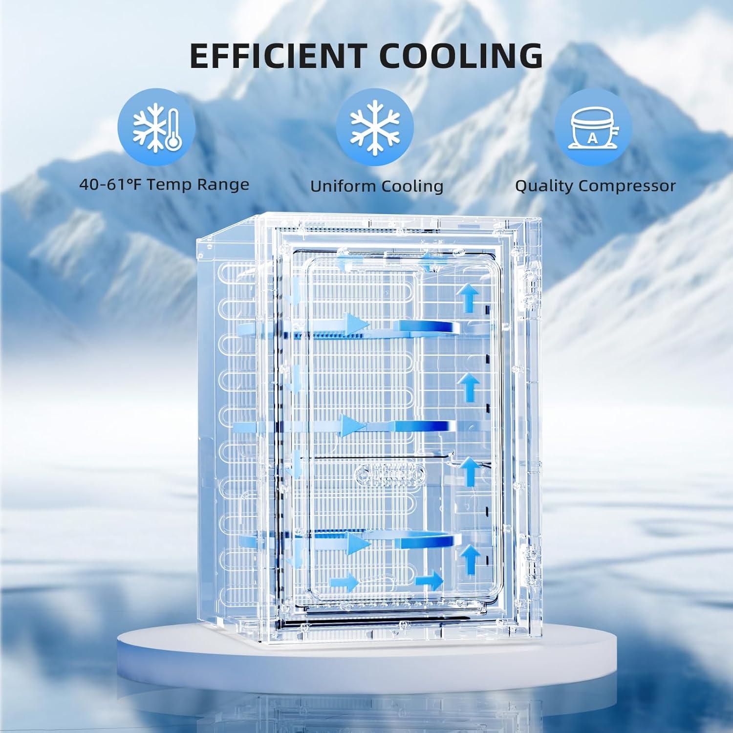 imageAntarctic Star Beverage Refrigerator Cooler68 Can 16 Bottle Mini Fridge for Soda Beer Wine ChampagneGlass Door Drink Dispenser Knob Controlfor Home and Bar17CuFtBlackBlack