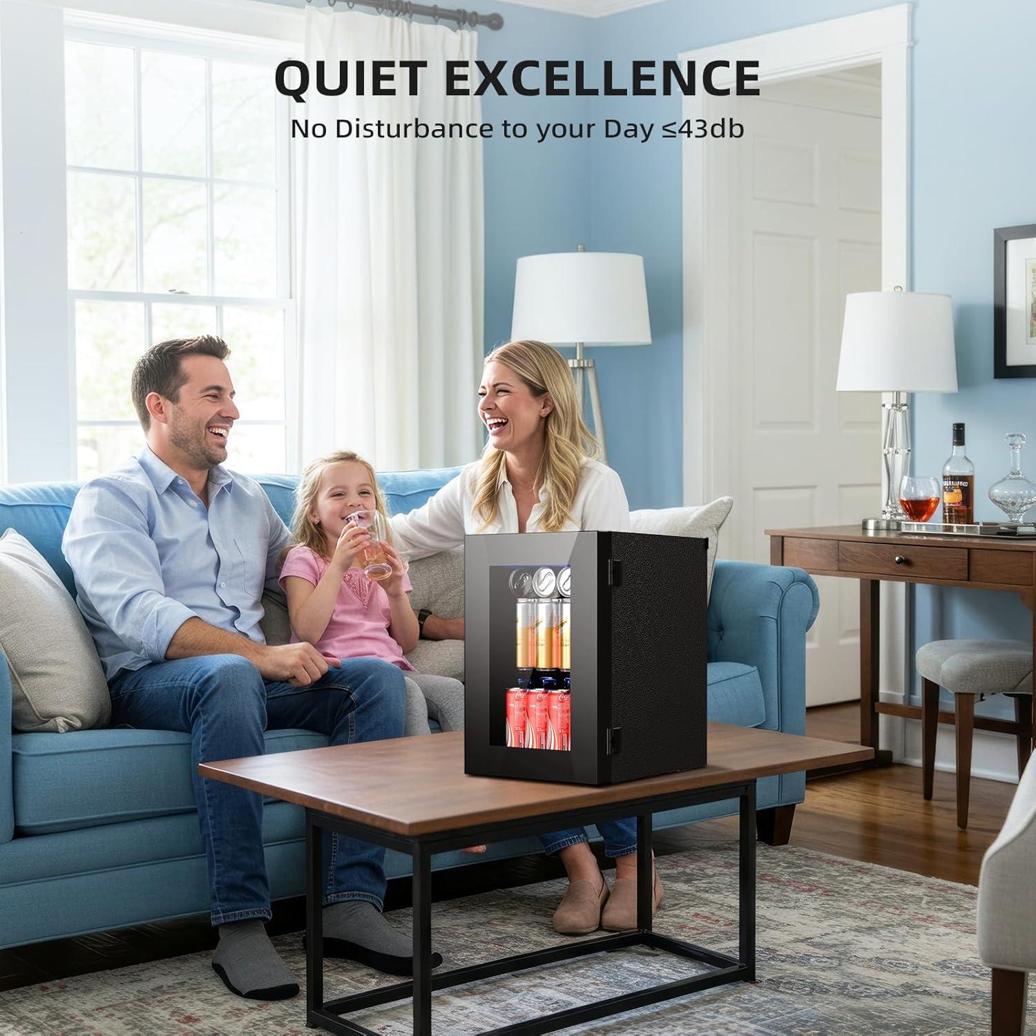 imageAntarctic Star Beverage Refrigerator Cooler68 Can 16 Bottle Mini Fridge for Soda Beer Wine ChampagneGlass Door Drink Dispenser Knob Controlfor Home and Bar17CuFtBlackBlack