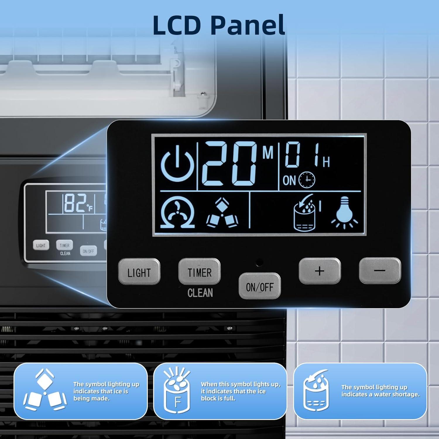 imageAntarctic Star Commercial Ice Maker Machine 66Lbs24H SelfCleaning Freestanding Ice Maker with 9Lbs Storage 32 Cubes in 12 Mins LED Display for Home Bar Restaurant Coffee Shop Office OutdoorBlack