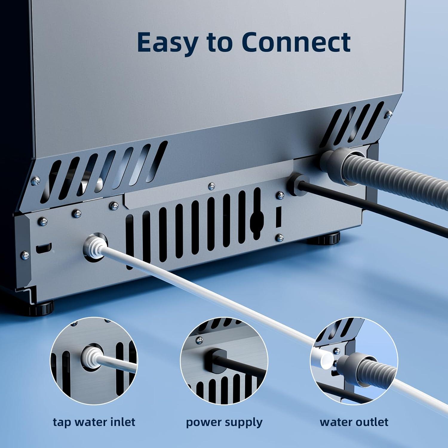 imageAntarctic Star Commercial Ice Maker Machine 66Lbs24H SelfCleaning Ice Scoop Freestanding Ice Cube Machine for Home Bar Restaurant Coffee Shop66Lbs24H