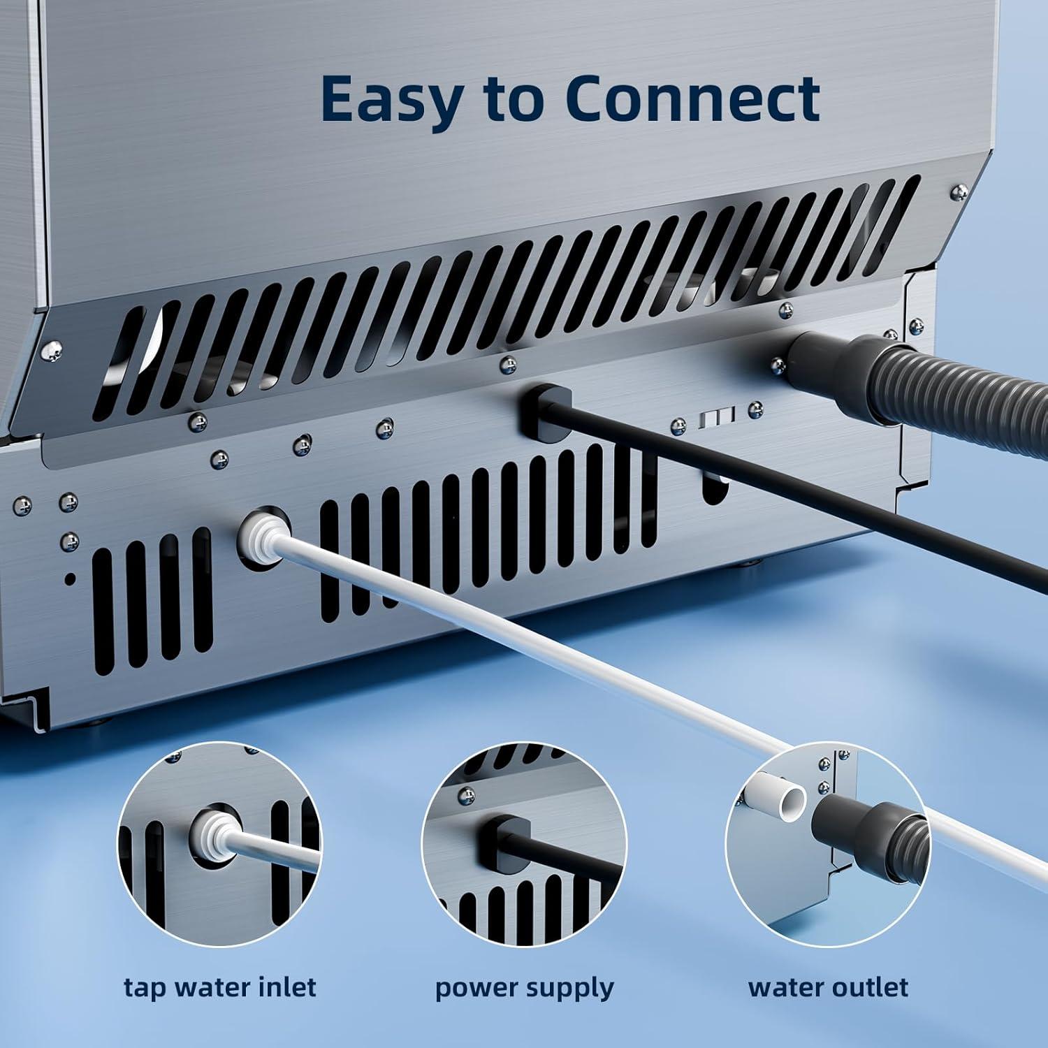 imageAntarctic Star Commercial Ice Maker Machine 66Lbs24H SelfCleaning Ice Scoop Freestanding Ice Cube Machine for Home Bar Restaurant Coffee Shop79Lbs24H