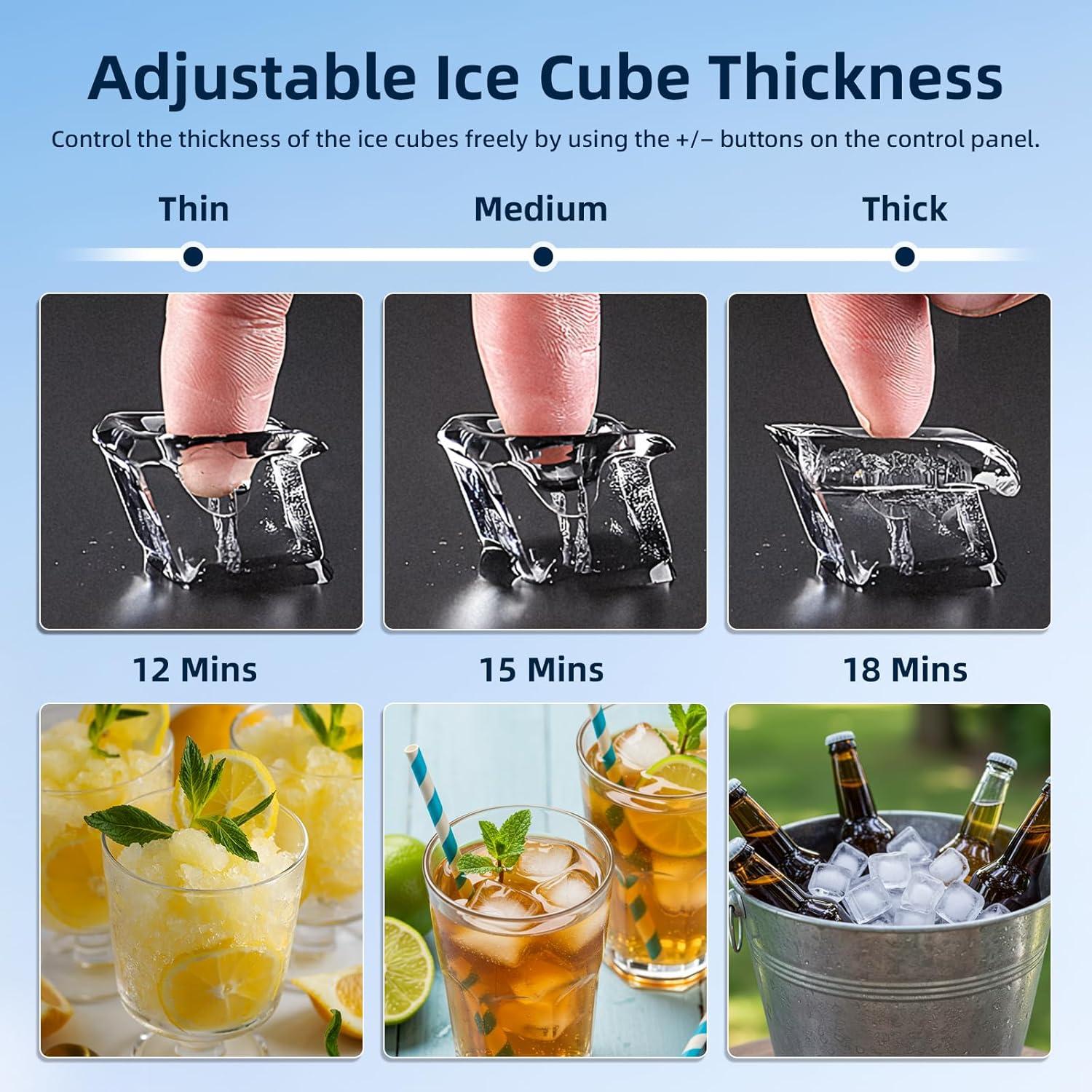 imageAntarctic Star Commercial Ice Maker Machine 66Lbs24H SelfCleaning Ice Scoop Freestanding Ice Cube Machine for Home Bar Restaurant Coffee Shop79Lbs24H