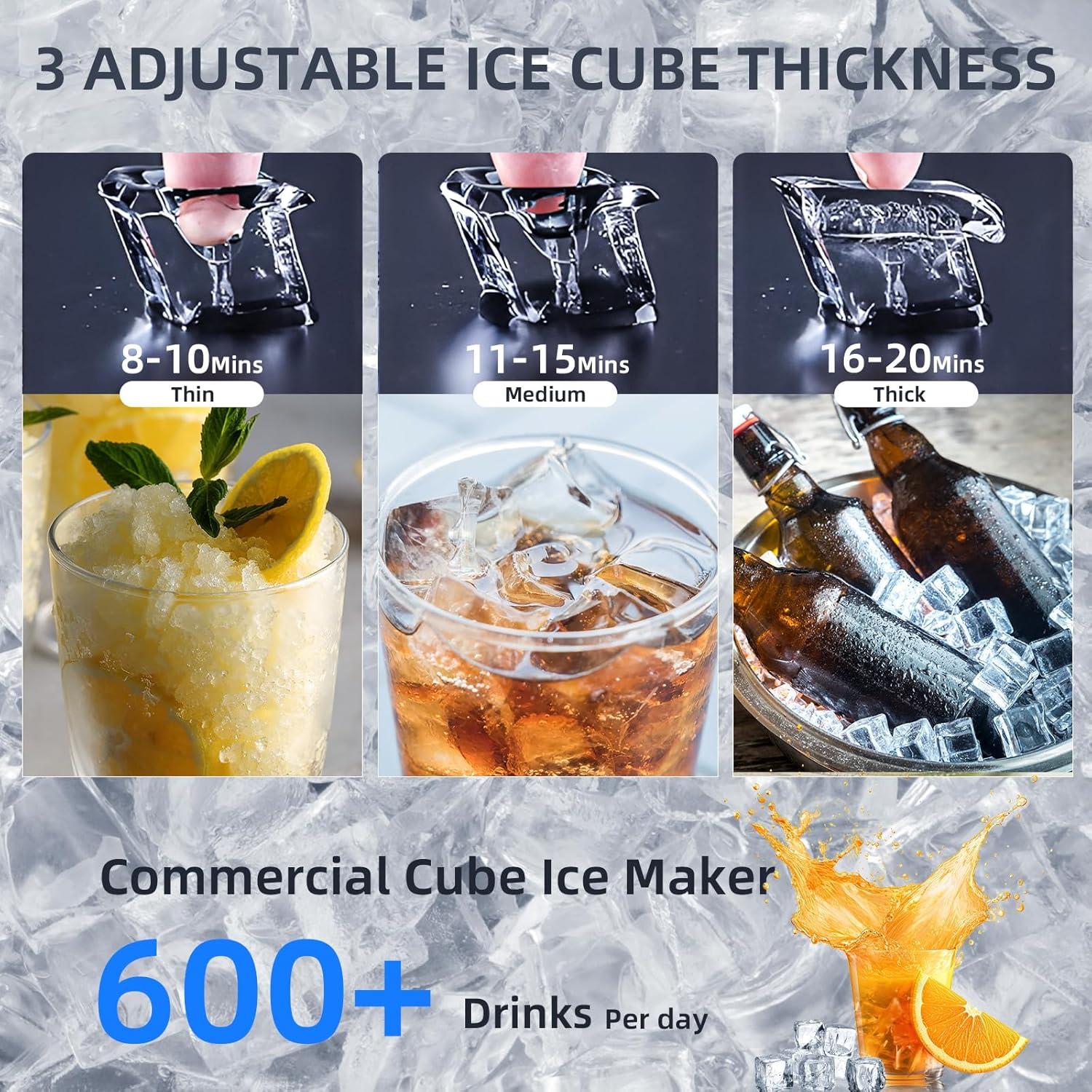 imageAntarctic Star Commercial Ice Maker Machine 66Lbs24H SelfCleaning Ice Scoop Freestanding Ice Cube Machine for Home Bar Restaurant Coffee ShopCube Ice  100Lbs24H