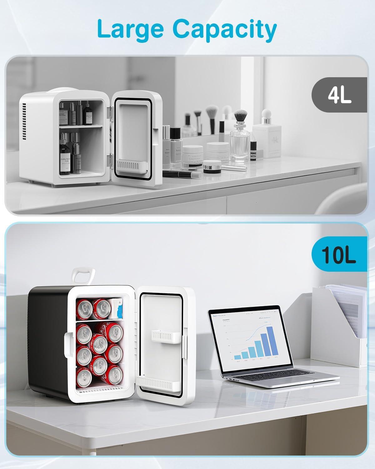 imageAntarctic Star Compact Mini Fridge 10L Portable Small Refrigerator 26 Gal Mini Fridge with ACDC Adapters Small Cosmetics Cooler for Beverage Food Makeup Bedroom Office Dorm BlackBlack