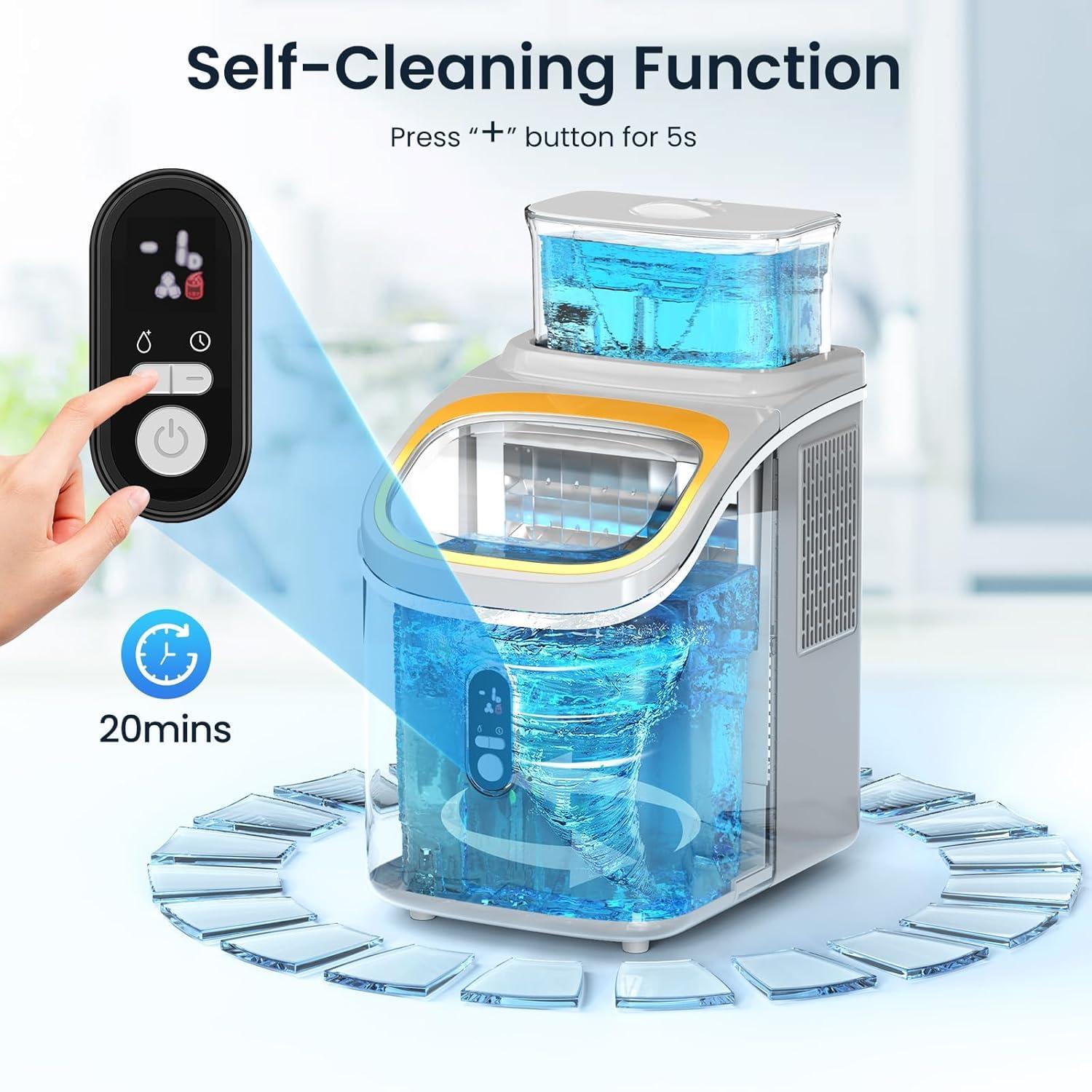 imageAntarctic Star Countertop Ice Maker Machine 30lbs24Hrs 3 Thickness Ice Cubes 16Pcs13 Mins2 Ways to Add Water SelfCleaning Ice Cube Maker wBasket and Scoop for HomeKitchenCampingRV GreyGERY