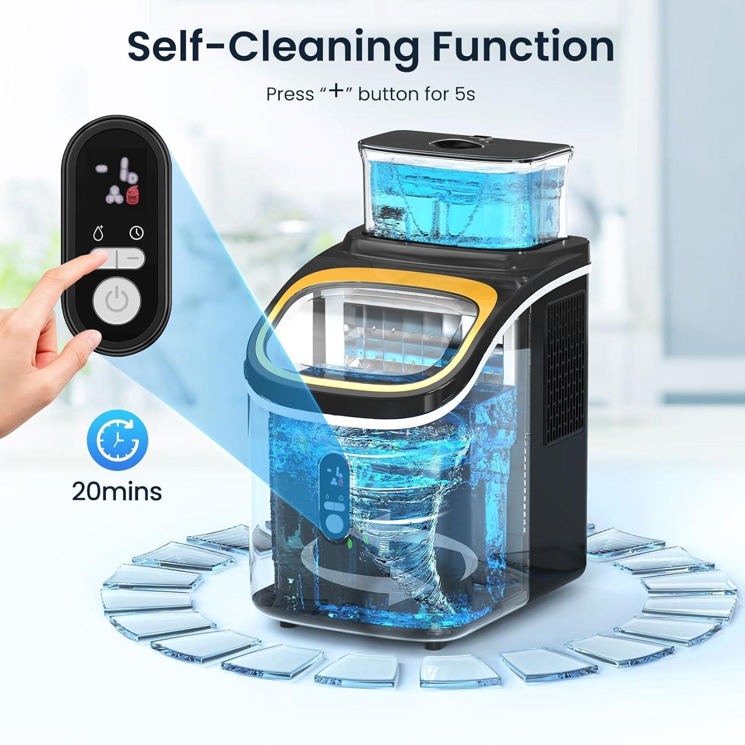 imageAntarctic Star Countertop Ice Maker Machine 30lbs24Hrs 3 Thickness Ice Cubes 16Pcs13 Mins2 Ways to Add Water SelfCleaning Ice Cube Maker wBasket and Scoop for HomeKitchenCampingRV GreyBLACK