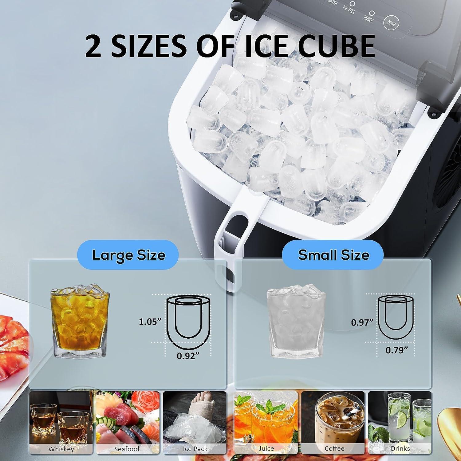 imageAntarctic Star Countertop Ice Maker Portable Ice Machine with HandleBullet Ice AutomaticCleaning Ice Makers 26Lbs24H 9 Ice Cubes Ready in 6 Mins for Home Kitchen Bar Party BlackBlack