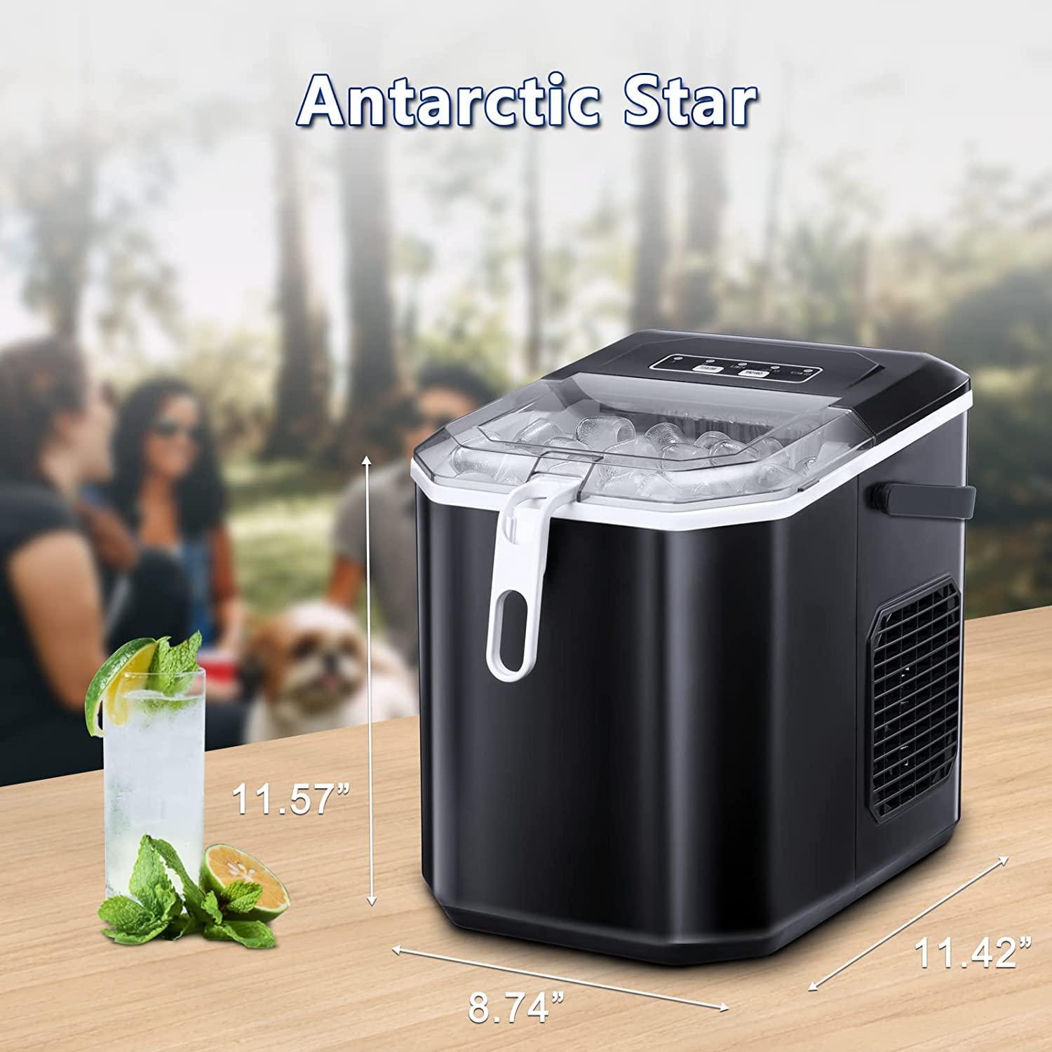 imageAntarctic Star Countertop Ice Maker Portable Machine with HandleSelfCleaning Makers 26Lbs24H 9 Cubes Ready in 6 Mins SL ice for Home Kitchen Bar Party Black