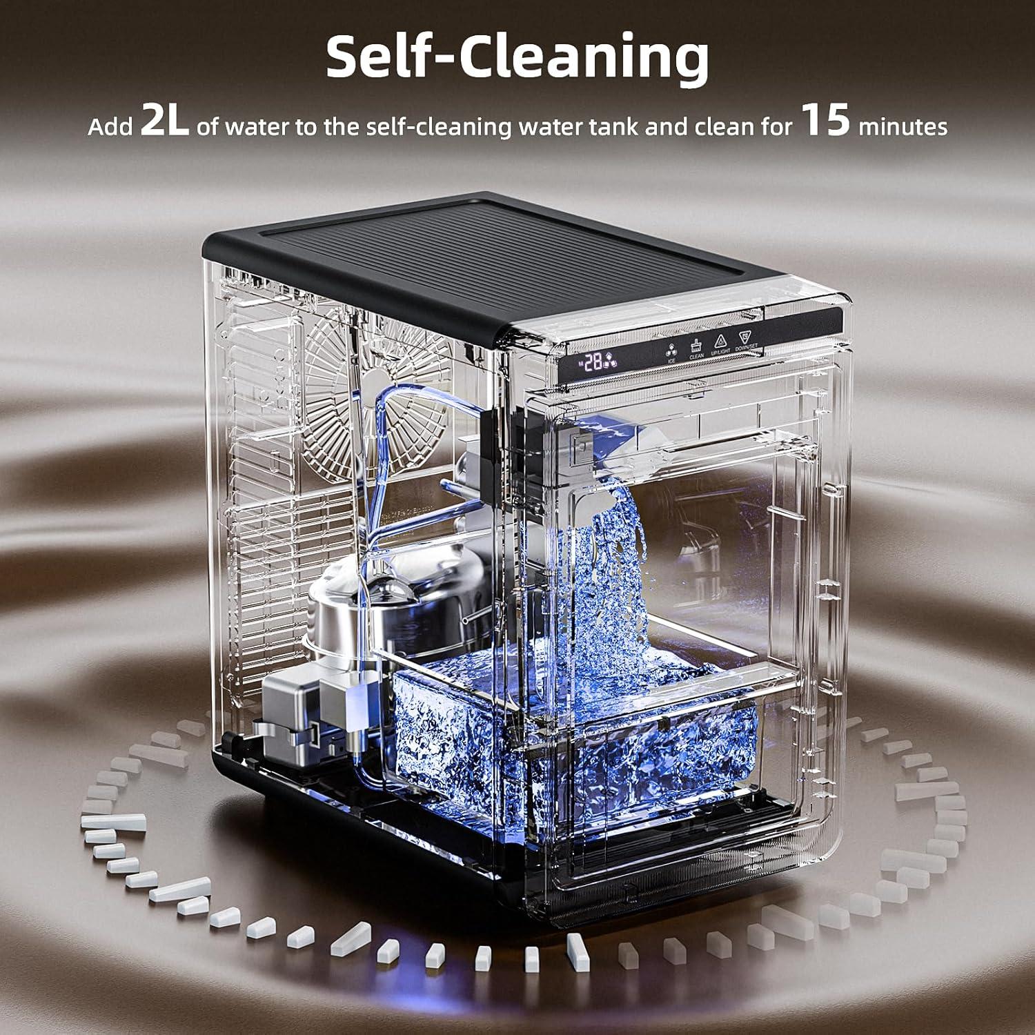 imageAntarctic Star Countertop Ice MakerPortable Ice Makers with SelfCleaning Bullet Ice Machine 26Lbs24H 9 Ice Cubes Ready in 6 Mins for Kitchen Bar Party RV GreyBlack