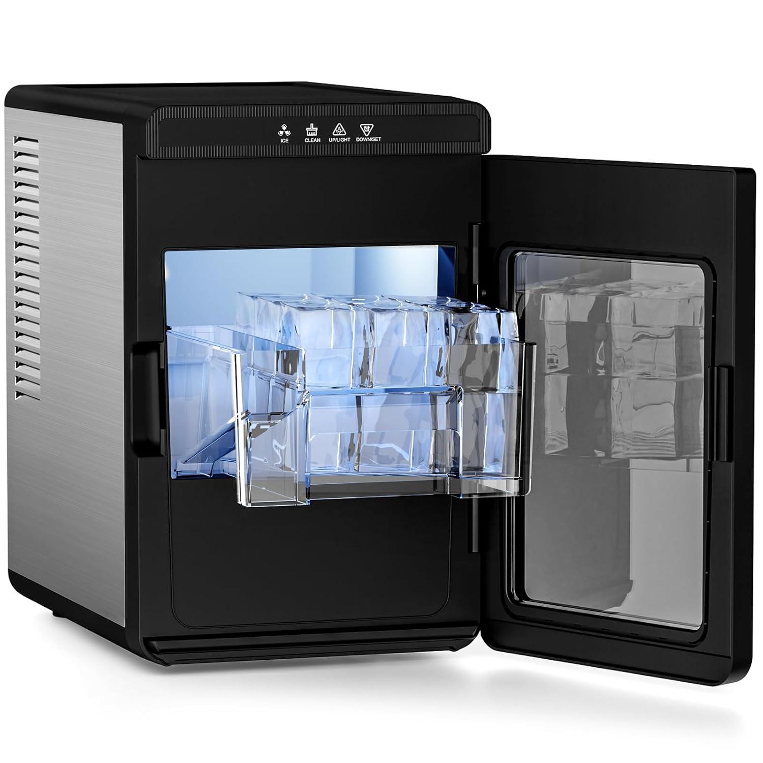 imageAntarctic Star Countertop Ice MakerPortable Ice Makers with SelfCleaning Bullet Ice Machine 26Lbs24H 9 Ice Cubes Ready in 6 Mins for Kitchen Bar Party RV GreyBlack