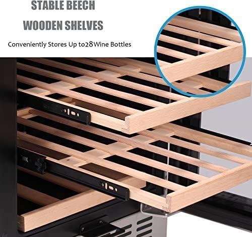 imageAntarctic Star Mini Fridge 15quot Wine Cooler Under Counter Beverage Refrigerator Beer Wine Fridge 28 Bottles Dual Zone Builtin Freestanding Stainless Steel DoubleLayer Tempered Glass Door chiller