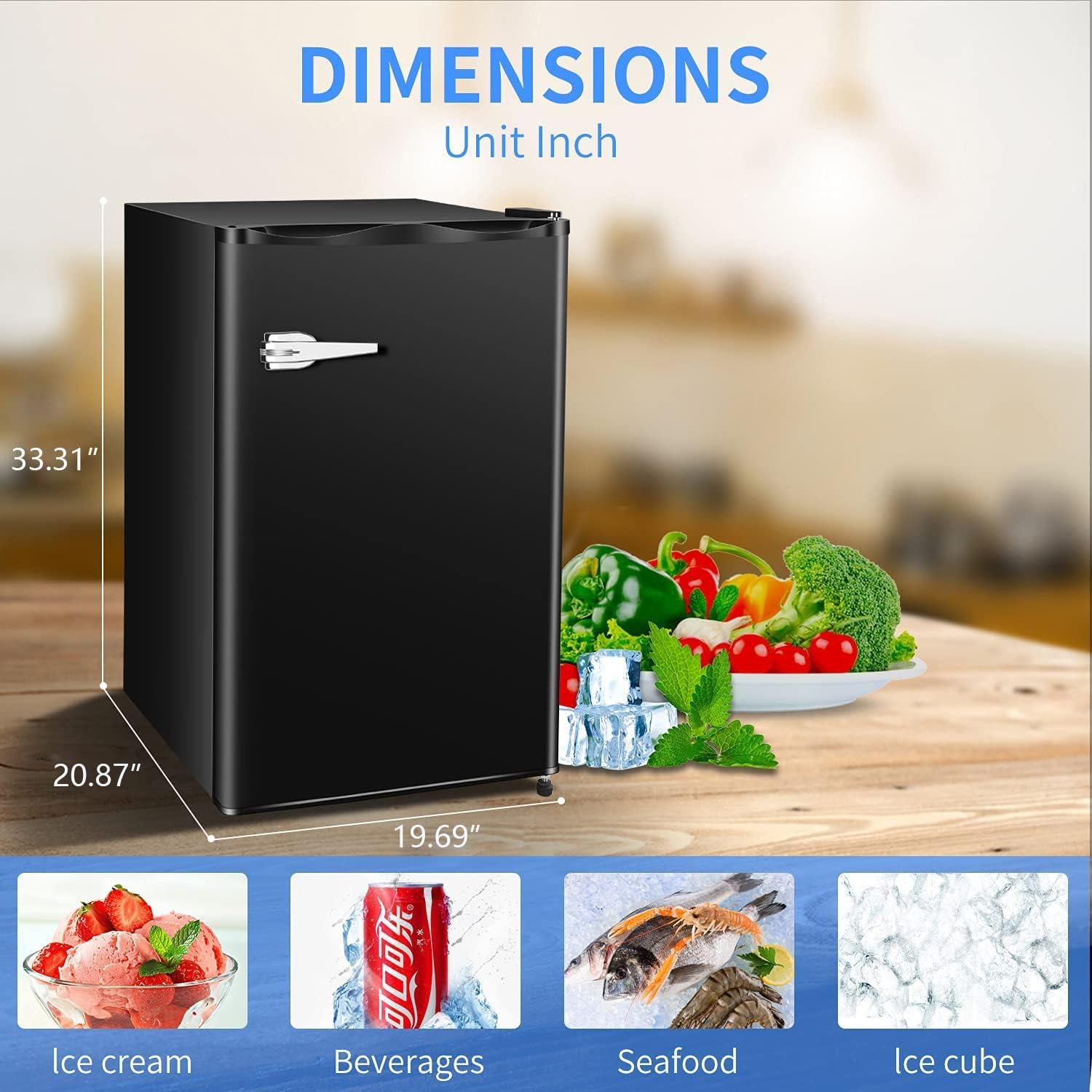imageAntarctic Star Mini Upright Freezer 23 cuft Compact freezer with Removable Shelves and Adjustable Thermostatfor HomeKitchenOfficeBlackBLACK