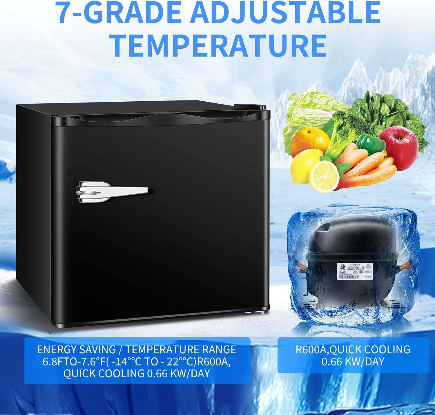 imageAntarctic Star Mini Upright Freezer 23 cuft Compact freezer with Removable Shelves and Adjustable Thermostatfor HomeKitchenOfficeBlackBLACK