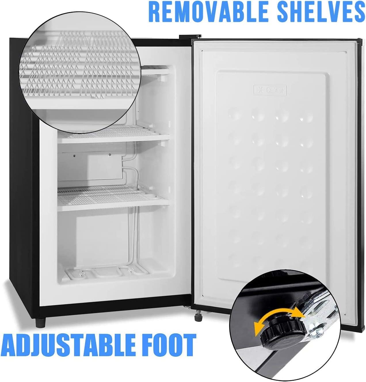 imageAntarctic Star Mini Upright Freezer 23 cuft Compact freezer with Removable Shelves and Adjustable Thermostatfor HomeKitchenOfficeBlackBLACK