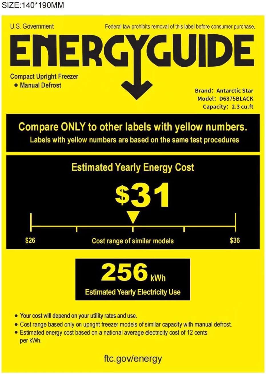 imageAntarctic Star Mini Upright Freezer 23 cuft Compact freezer with Removable Shelves and Adjustable Thermostatfor HomeKitchenOfficeBlackBLACK