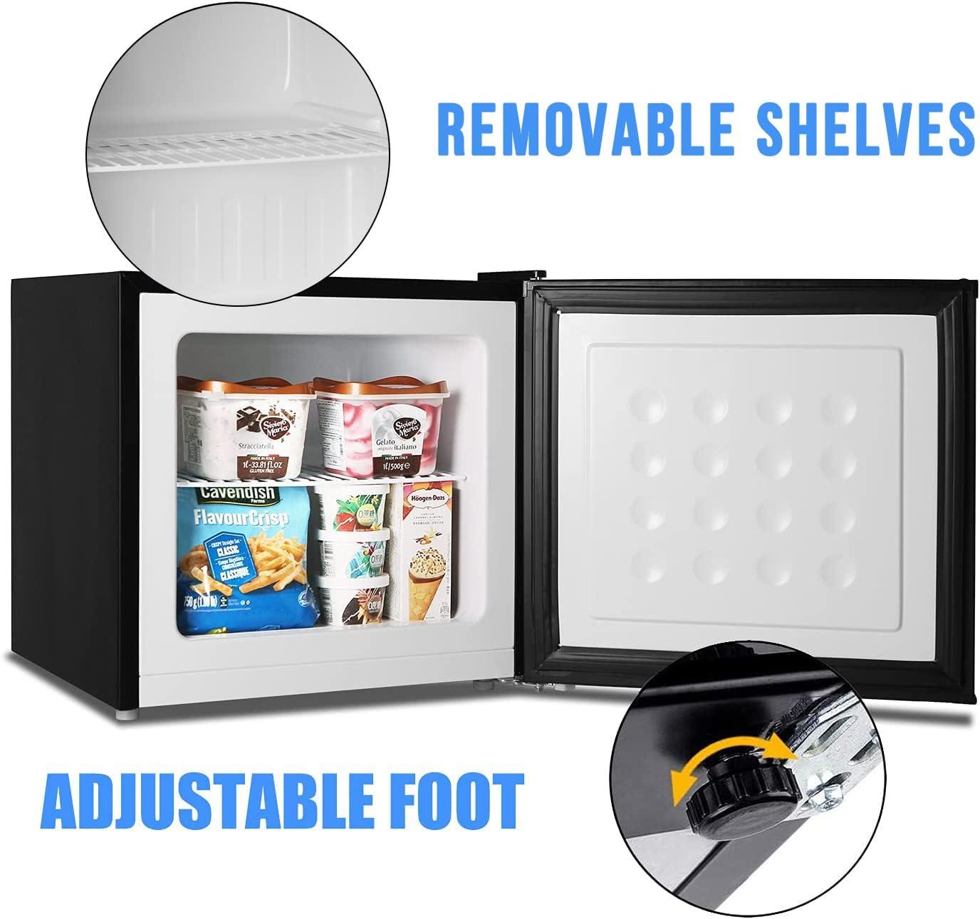 imageAntarctic Star Mini Upright Freezer 23 cuft Compact freezer with Removable Shelves and Adjustable Thermostatfor HomeKitchenOfficeBlackBLACK