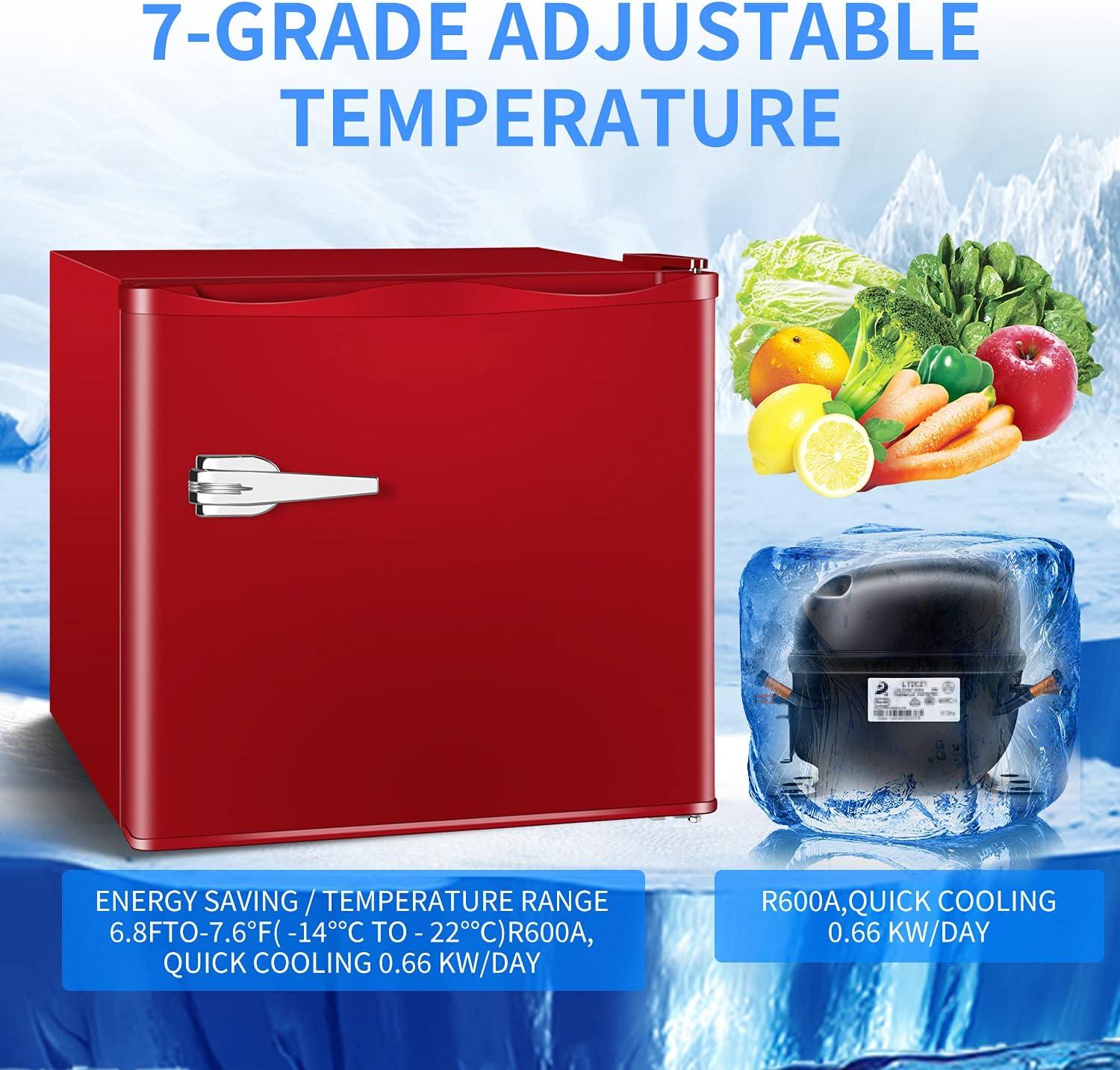 imageAntarctic Star Mini Upright Freezer 23 cuft Compact freezer with Removable Shelves and Adjustable Thermostatfor HomeKitchenOfficeBlackRED