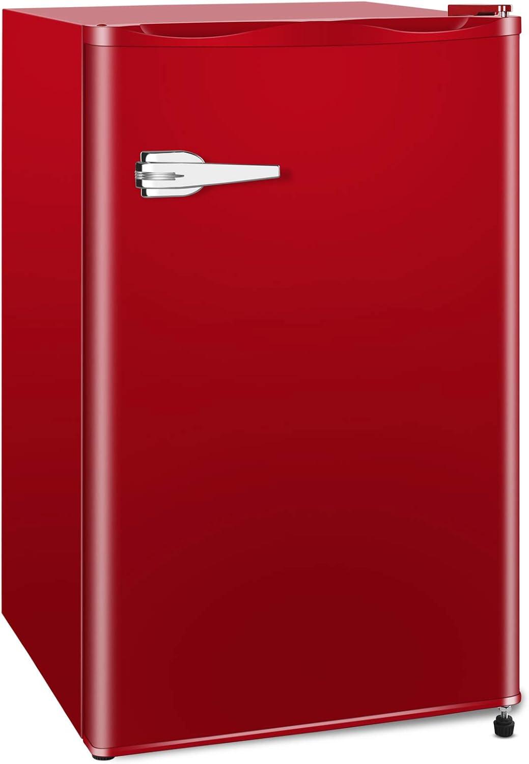 imageAntarctic Star Mini Upright Freezer 23 cuft Compact freezer with Removable Shelves and Adjustable Thermostatfor HomeKitchenOfficeBlackRED