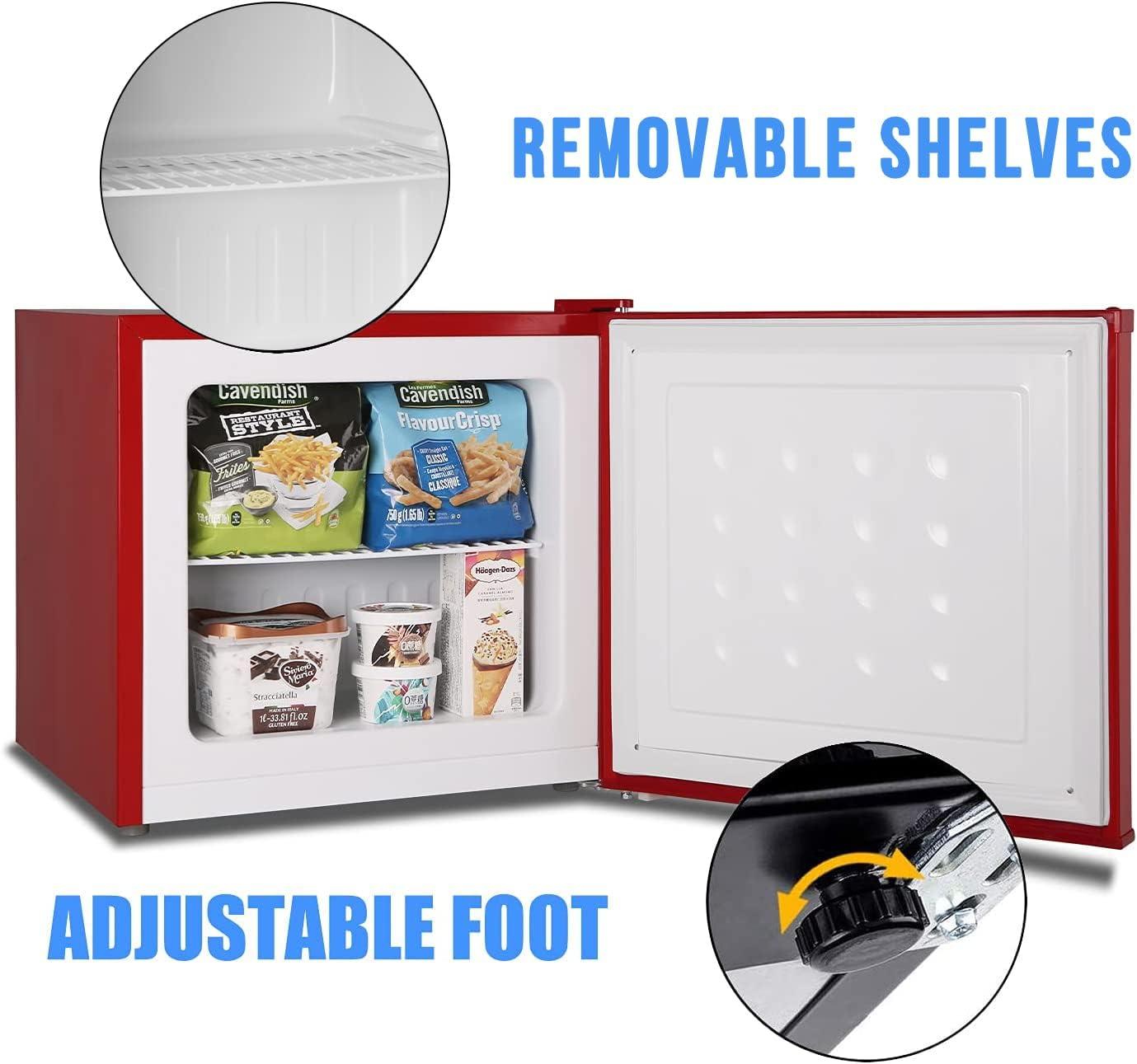 imageAntarctic Star Mini Upright Freezer 23 cuft Compact freezer with Removable Shelves and Adjustable Thermostatfor HomeKitchenOfficeBlackRED