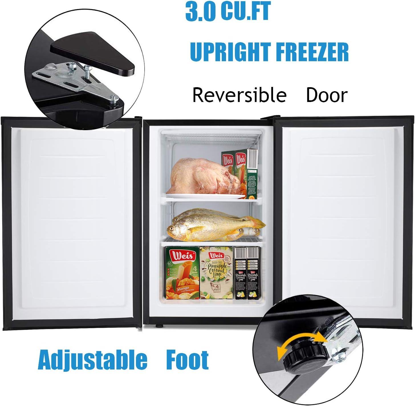 imageAntarctic Star Upright Freezer 30 Cuft Compact Mini Freezer with Reversible Single Door Temperature Control Removable Shelves Small freezer Stainless Steel for Dorms Home Office Silver