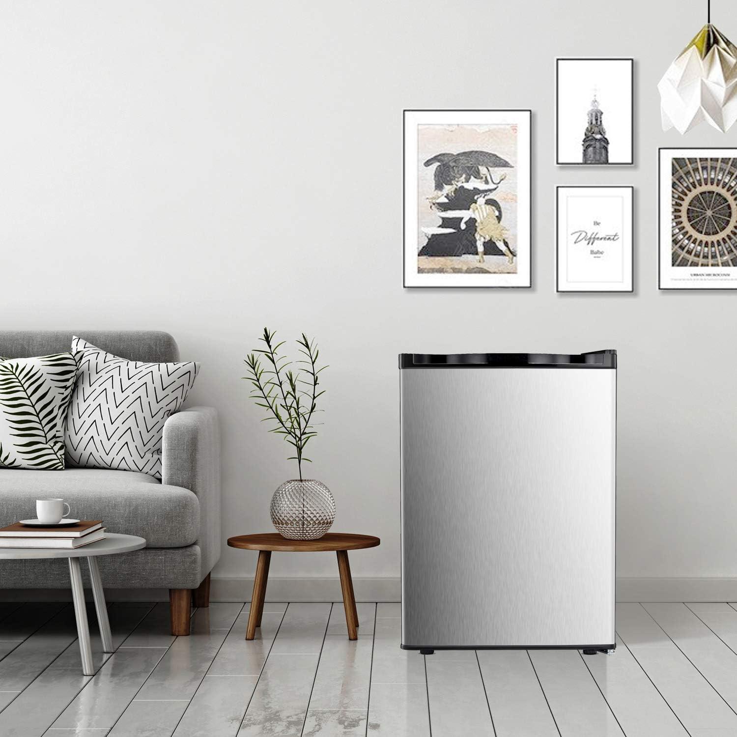 imageAntarctic Star Upright Freezer 30 Cuft Compact Mini Freezer with Reversible Single Door Temperature Control Removable Shelves Small freezer Stainless Steel for Dorms Home Office Silver