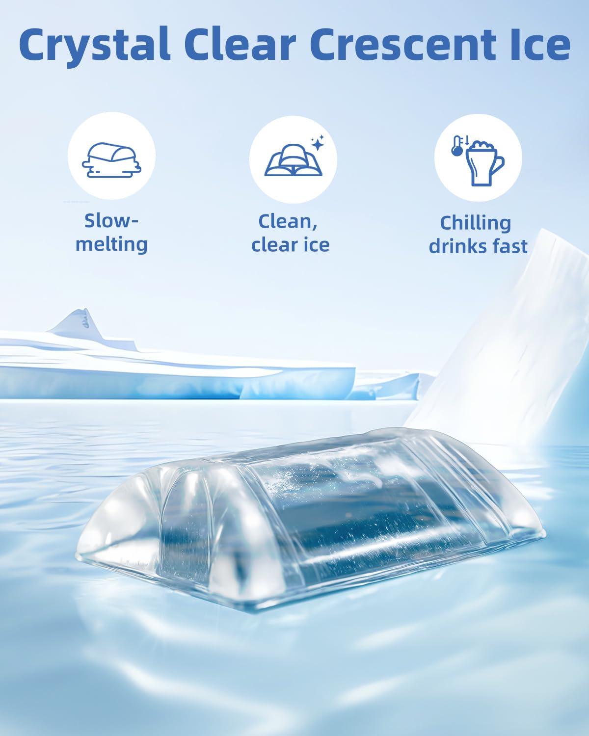 imageCommercial Ice Maker Machine Ice Makers Stainless Steel Under Counter Ice Machine 120 Lbs24H with 265 Pounds 64 Ice Cubes in 12 Mins Stainless Steel Freestanding Kitchen Ice Machines