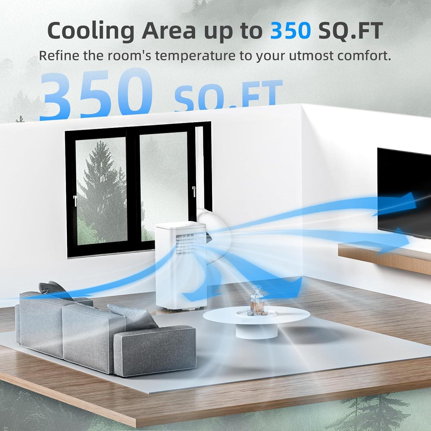 imagePortable Air Conditioners 8000 BTU with Remote Control 4 in 1 Free Standing Cooling AC with Fan ampamp Dehumidifier ampamp Cools 24H Timer Sleep Mode Windows Sealing Kit for Room8000 BTU with Drain plug