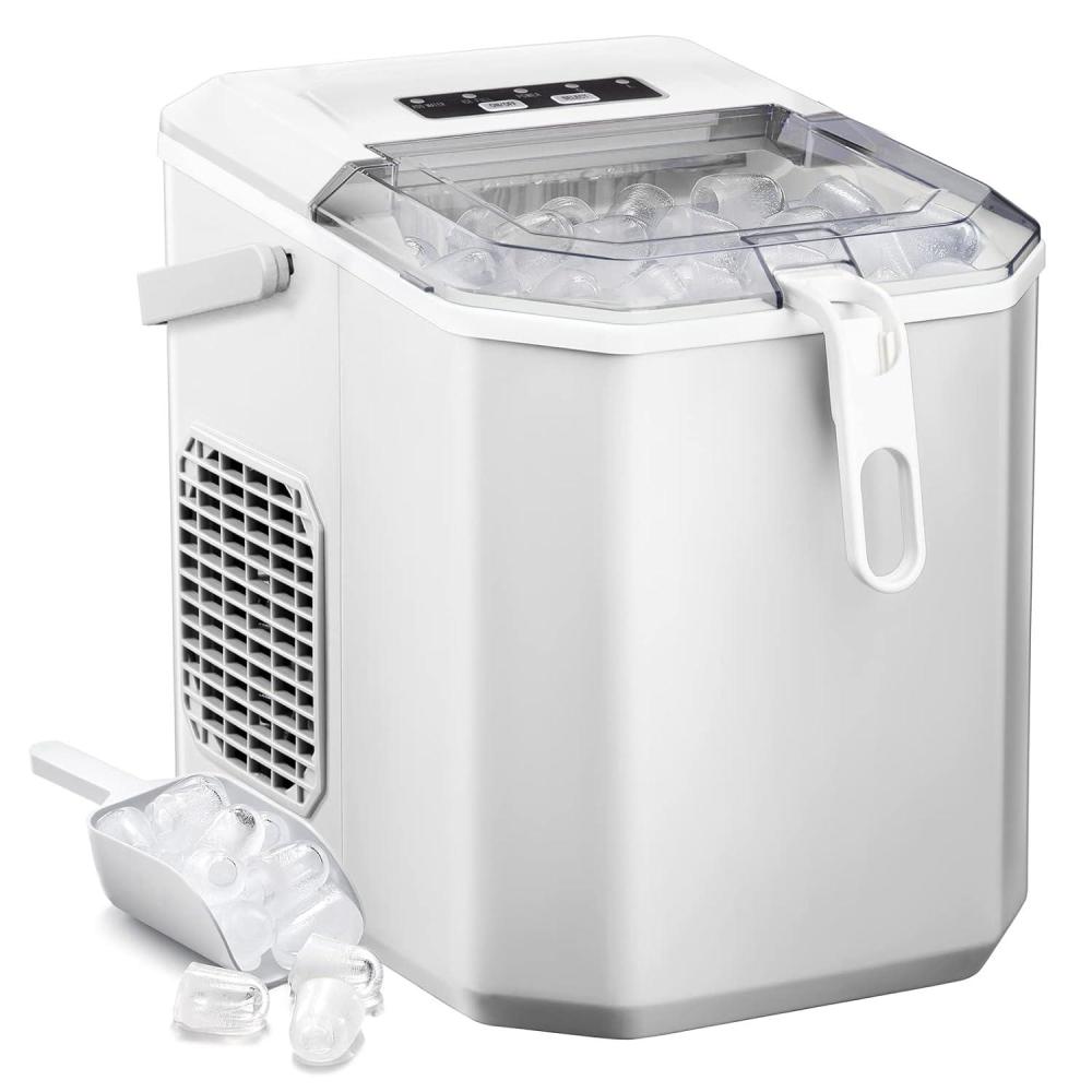 imageAntarctic Star Countertop Ice Maker Portable Ice Machine with HandleSelfCleaning Ice Makers 26Lbs24H 9 Ice Cubes Ready in 6 Mins SL for Home Kitchen Bar Party White