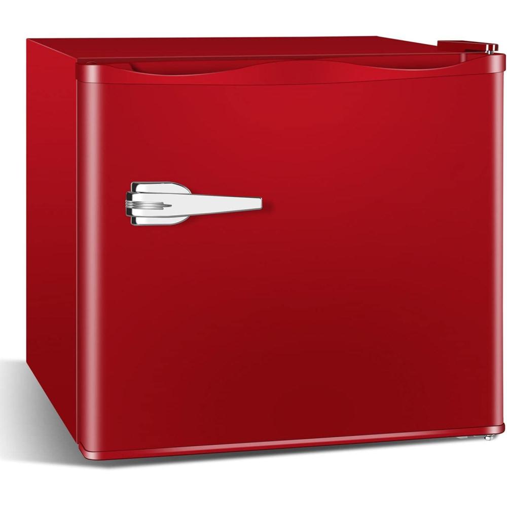 imageAntarctic Star Mini Upright Freezer 23 cuft Compact freezer with Removable Shelves and Adjustable Thermostatfor HomeKitchenOfficeBlackRED