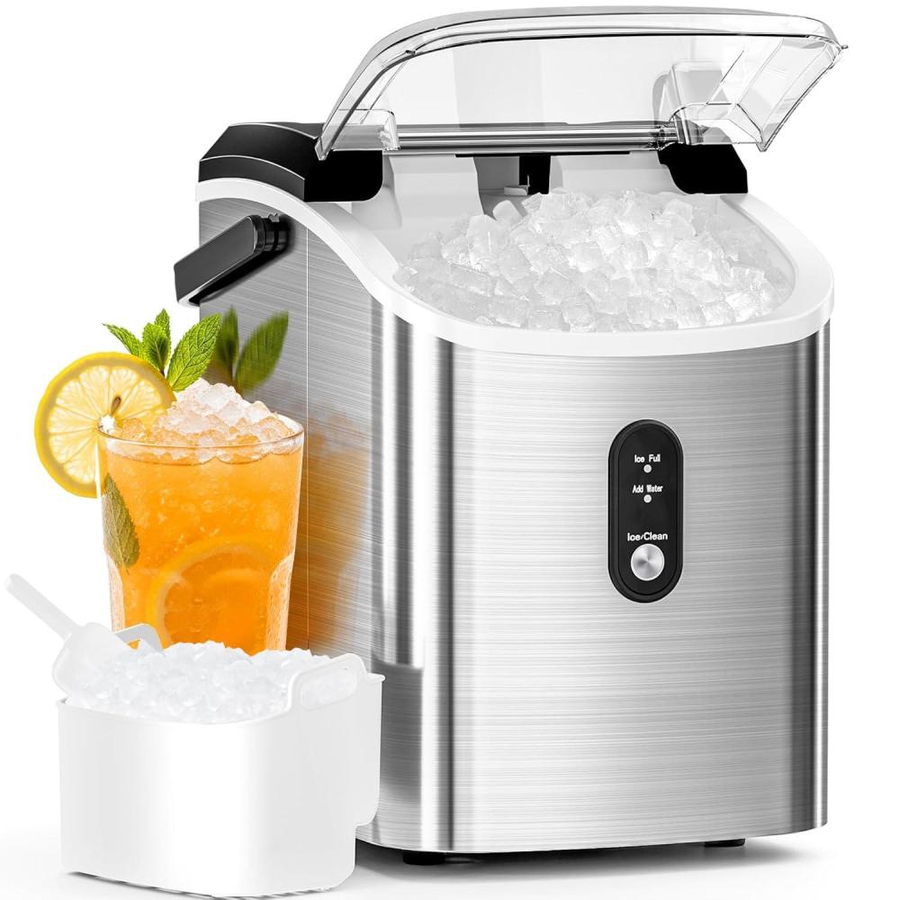 imageAntarctic Star Nugget Ice Maker Countertop with Soft Chewable Ice Portable Sonic Ice Maker with Basket and Scoop Removable Top Cover AutoCleaning for HomePartyRVCamping