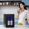 imageAntarctic Star 06Cu Ft Freestanding Wine Cellar Mini Fridge 4Bottle Red Wine with 6Can Beverage Refrigerator Quiet Compressor LED Light and Display 4061  Black
