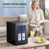 imageAntarctic Star 06Cu Ft Freestanding Wine Cellar Mini Fridge 4Bottle Red Wine with 6Can Beverage Refrigerator Quiet Compressor LED Light and Display 4061  Black