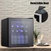 imageAntarctic Star 16cuft Wine CoolerCabinet Beverage Refigerator Small Wine Cellar Soda Beer Counter Top Bar Fridge Quiet Operation Compressor Freestanding Door Black Glass