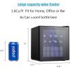 imageAntarctic Star 16cuft Wine CoolerCabinet Beverage Refigerator Small Wine Cellar Soda Beer Counter Top Bar Fridge Quiet Operation Compressor Freestanding Door Black Glass
