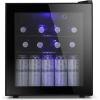 imageAntarctic Star 16cuft Wine CoolerCabinet Beverage Refigerator Small Wine Cellar Soda Beer Counter Top Bar Fridge Quiet Operation Compressor Freestanding Door Black Glass