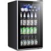 imageAntarctic Star 18L Beverage Refrigerator Cooler 24Can Mini Fridge with Quiet Compressor LED LightFreestanding Small Fridge with Electronic Temperature Control for Home and Bar4061 Black