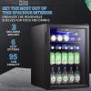 imageAntarctic Star 18L Beverage Refrigerator Cooler 24Can Mini Fridge with Quiet Compressor LED LightFreestanding Small Fridge with Electronic Temperature Control for Home and Bar4061 Black