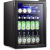 imageAntarctic Star 18L Beverage Refrigerator Cooler 24Can Mini Fridge with Quiet Compressor LED LightFreestanding Small Fridge with Electronic Temperature Control for Home and Bar4061 Black