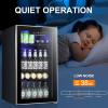 imageAntarctic Star 18L Beverage Refrigerator Cooler 24Can Mini Fridge with Quiet Compressor LED LightFreestanding Small Fridge with Electronic Temperature Control for Home and Bar4061 Black