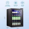 imageAntarctic Star 18L Beverage Refrigerator Cooler 24Can Mini Fridge with Quiet Compressor LED LightFreestanding Small Fridge with Electronic Temperature Control for Home and Bar4061 Black