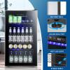 imageAntarctic Star 18L Beverage Refrigerator Cooler 24Can Mini Fridge with Quiet Compressor LED LightFreestanding Small Fridge with Electronic Temperature Control for Home and Bar4061 Black